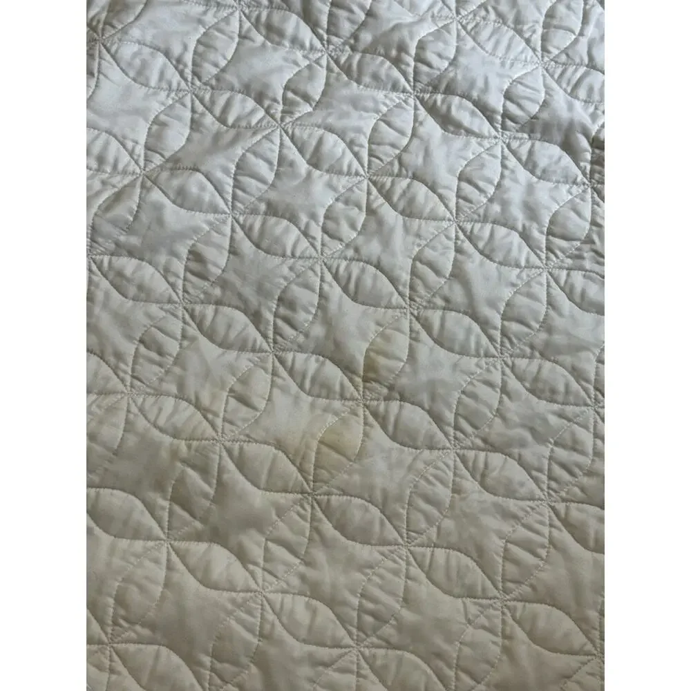Martha Stewart Star Quilt King Size Cotton Quilt Yellow White (2) Shams Cottage